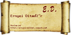Ernyei Ditmár névjegykártya